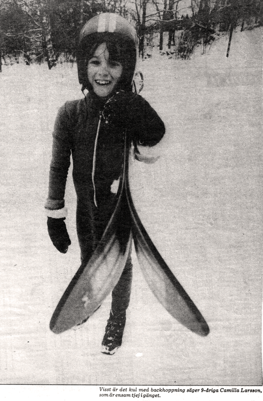 Bild på Camilla Larsson som 9-årig i Björbobacken